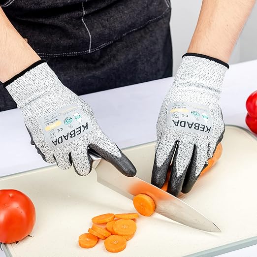 Kebada Cut Resistant Gloves, ANSI A2 Cutting Glove, PU Coated, Touchscreen, Multi-Purpose Model C2, 1 Pair, Medium