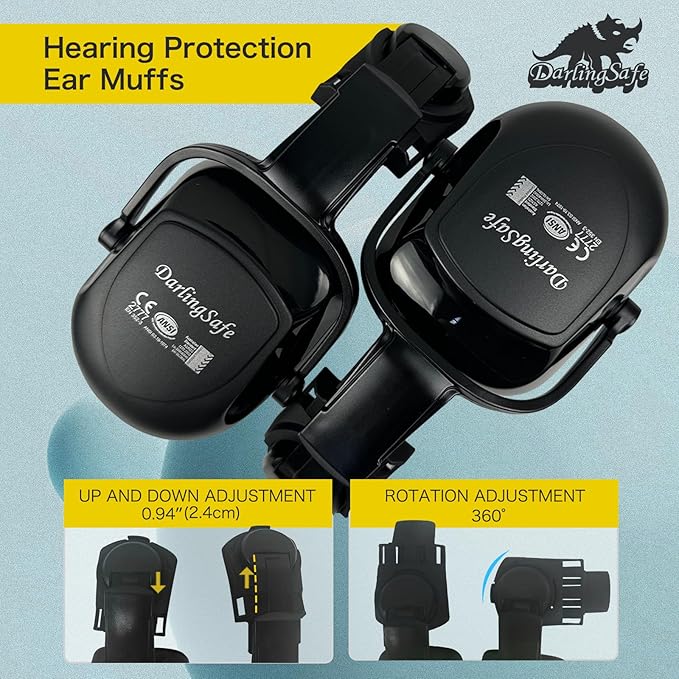 DS-A8S Matte Black Hard Hats with Visor Ear Muffs Safety Helmet Outdoor Work Head Protection ANSI Z89.1 OSHA Approved Industrial Forestry