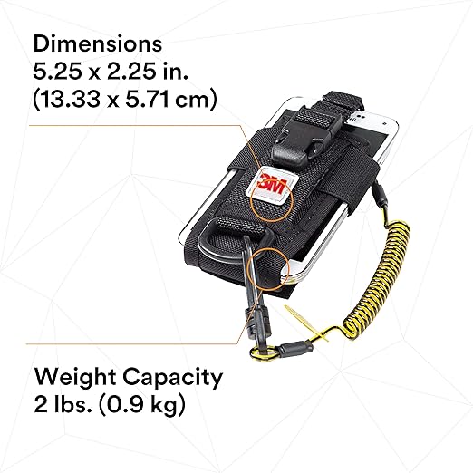 Capital Safety 3M DBI-SALA Fall Protection For Tools,1500089,Adj Radio Holster Combo w/Clip2Loop Coil and Micro D-Ring, Size To Any Portable Radio/Small Device,Mount To Harness/Belt, 5.25 inches x 2.25", Black