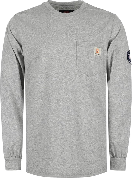 BOCOMAL FR Shirts Lightweight Classic Crew Long Sleeve Fire Resistant Shirt CAT2