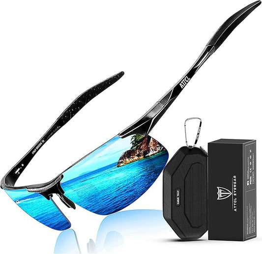 ATTCL Men's Fashion Driving Polarized Sunglasses for Men - Al-Mg metal Ultralight Frame