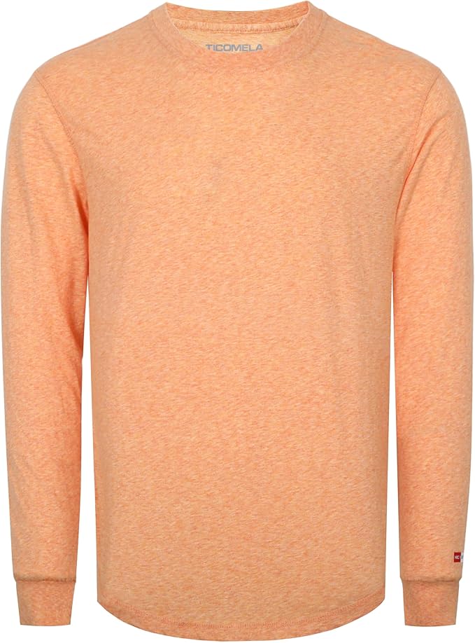 TICOMELA FR Shirts for Men 4oz Lightweight Flame Resistant Crewneck T-Shirts 100% Cotton Fire Retardant Henley Shirts