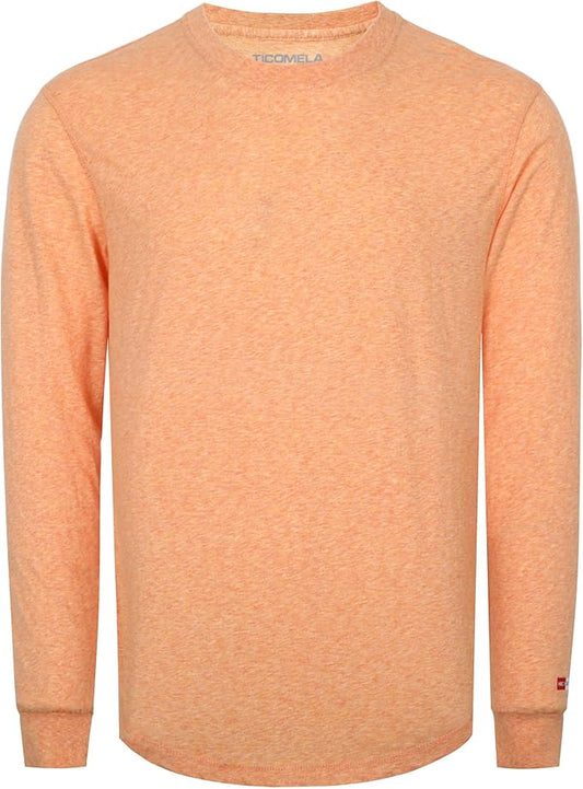 TICOMELA FR Shirts for Men 4oz Lightweight Flame Resistant Crewneck T-Shirts 100% Cotton Fire Retardant Henley Shirts