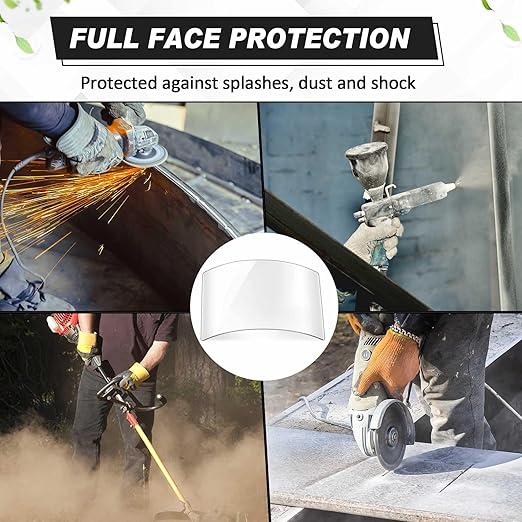 Kingdder 2 Pcs Sandblasting Hood Replacement Lens Clear Face Shield PC Visors Peel off Lens Cover for Painting Dusting Grinding