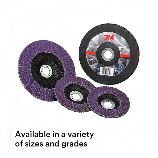 3M Flap Disc 769F, Type 27, 40+, 4-1/2 in x 7/8 in, High Performance Abrasive, Ceramic Precision-Shaped Grain Grinding and Finishing Disc, Carbon Steel, Stainless Steel