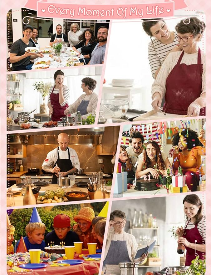 NEWGEM Adjustable Painting Apron with 2 Pockets Cotton for Cobbler,Adult,Butcher,Hairstylist Fits for Grill,bbq,Paint Cross Red wine