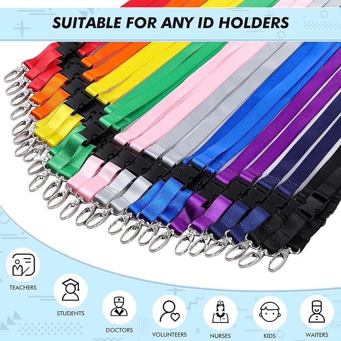 Windyun Break Away Lanyards for ID Badges and Keys Neck Strap with Quick Release Buckle Name Tag Detachable Lanyards