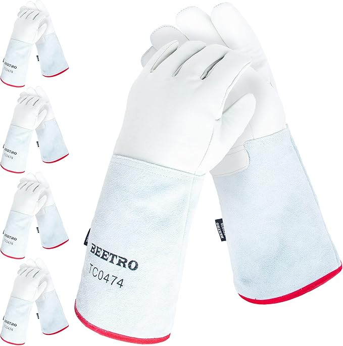 BEETRO -292℉/-180℃ or Above Antifreeze Gloves for Dry Ice Handling Liquid Nitrogen Sponge and Cotton Inner