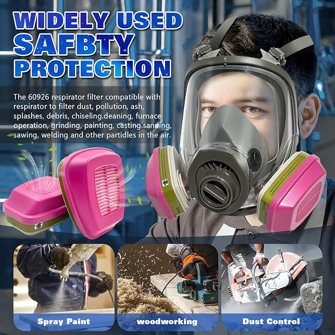 10/PK 60926 Filter Cartridges for Respirator,Multi-Layer Filtration,Replacement Cartridge Filter for 6200,6800 Respirator Masks,Suitable for Construction,Chemical Industry,Manufacturing,etc.