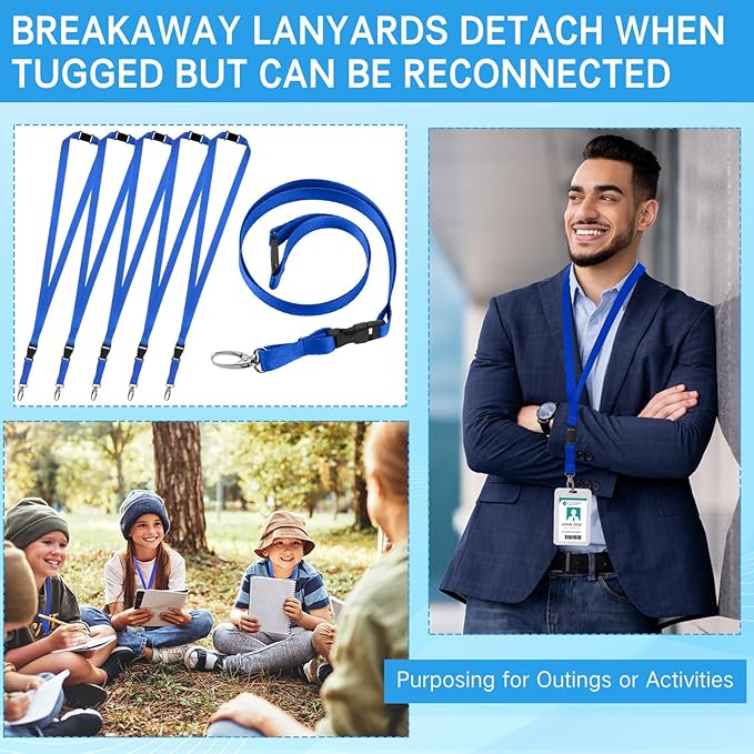 Windyun Break Away Lanyards for ID Badges and Keys Neck Strap with Quick Release Buckle Name Tag Detachable Lanyards