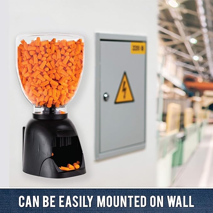 Foam Ear Plugs Dispenser Wall Mount - Bulk Ear Plugs 500 Pair Refillable Station - Foam Hearing Protection Ear Plugs Refill Sound Blocking High Decibel Industrial Safety Disposable Ear Plugs Bulk
