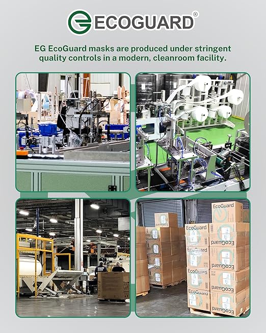 Disposable Face Masks Made in USA, 4 Ply for Families, Students, Breathable All-Day Wear & Safety, FSA HSA Eligible, ASTM Level 3 Medical Grade, 50 Pack, Hunter Green