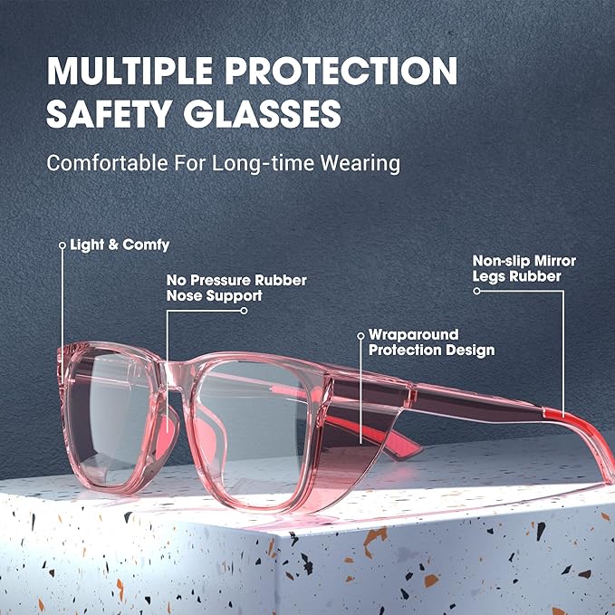 Safety Glasses Anti-Fog Eye Protection Blue Light Blocking Glasses for Women Men