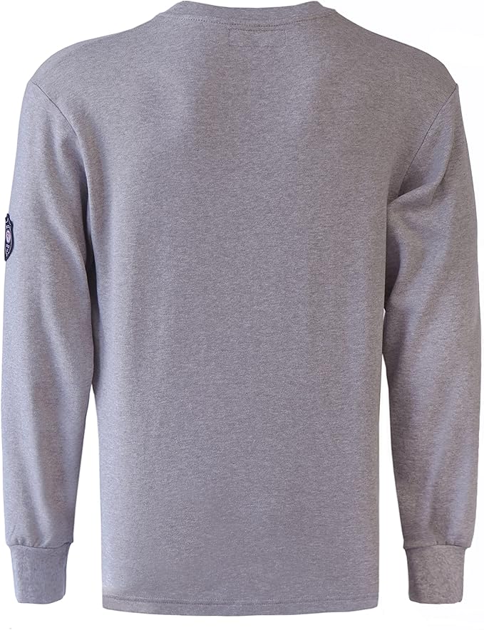 BOCOMAL FR Shirts Crewneck 7oz Midweight Flame Resistant Clothing NFPA2112 CAT2 Men's Fire Retardant Work Shirt