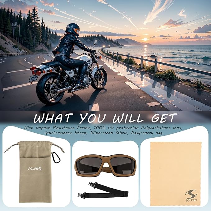 Anti-Fog Safety Motorcycle Riding Sunglasses Foam padded Goggle, Dustproof, Windproof, Hunting, Hiking, Golfing