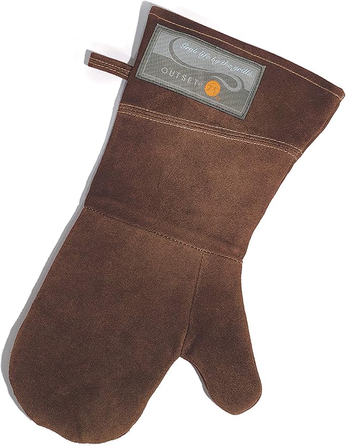 Outset Grill Mitt, Brown Leather BBQ and Oven Glove