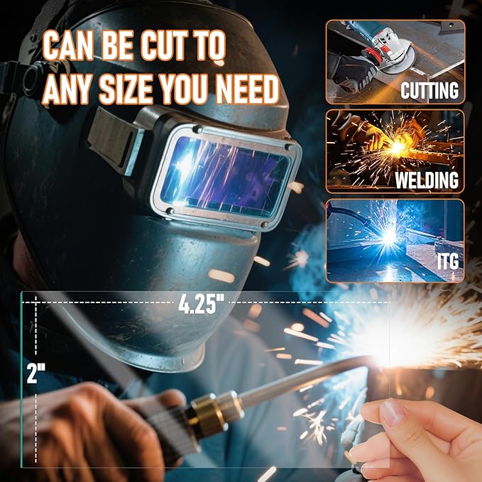 20Pcs - 4.25" x 2" - Universal Welding Helmet Clear Lens - Replacement Welding Helmet Lens