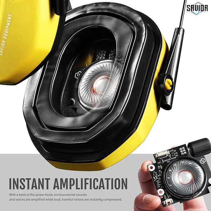 Savior Equipment Apollo Electronic Earmuffs For Shooting w/Gel Ear Pads, 24dB NRR, Noise Cancelling Ear Protection Headset