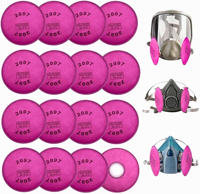 16Pcs(8Pack) 2097 Particulate Filter,2097 Filter Compatible with 6000 6200 6800 7000 FF-4 Series to Replace Filters