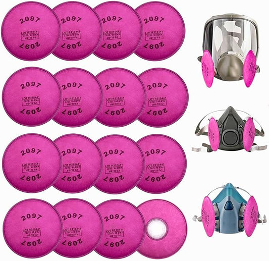 16Pcs(8Pack) 2097 Particulate Filter,2097 Filter Compatible with 6000 6200 6800 7000 FF-4 Series to Replace Filters