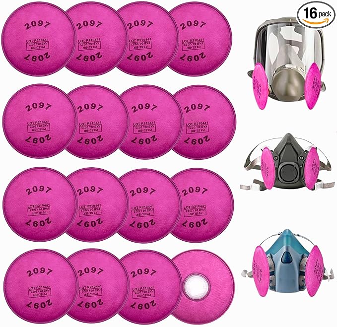 16PCS(8Pack) 2097 Particulate Filter,2097 Filter Installed on Filter Retainer Replacement for 6000 6200 6800 7000 FF-4