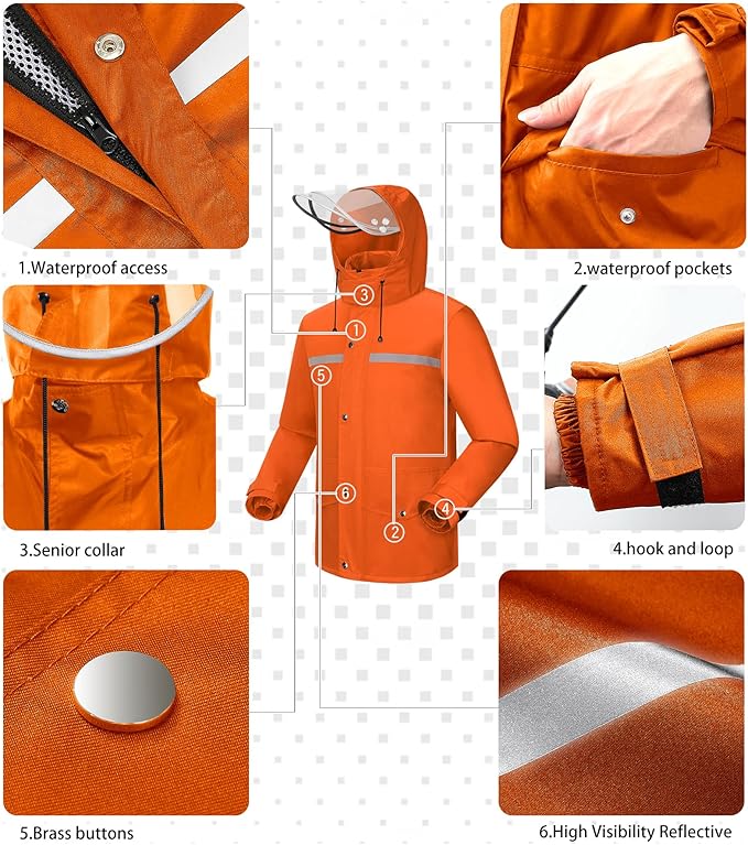 iCreek Rain Suit Waterproof Jacket and Trouser Suit Raincoat for Men and Women Outdoor All-Sport Breathable Anti-storm