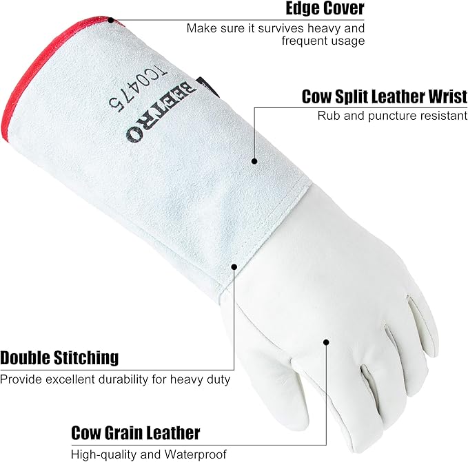 BEETRO -292℉/-180℃ or Above Antifreeze Gloves for Dry Ice Handling Liquid Nitrogen Sponge and Cotton Inner