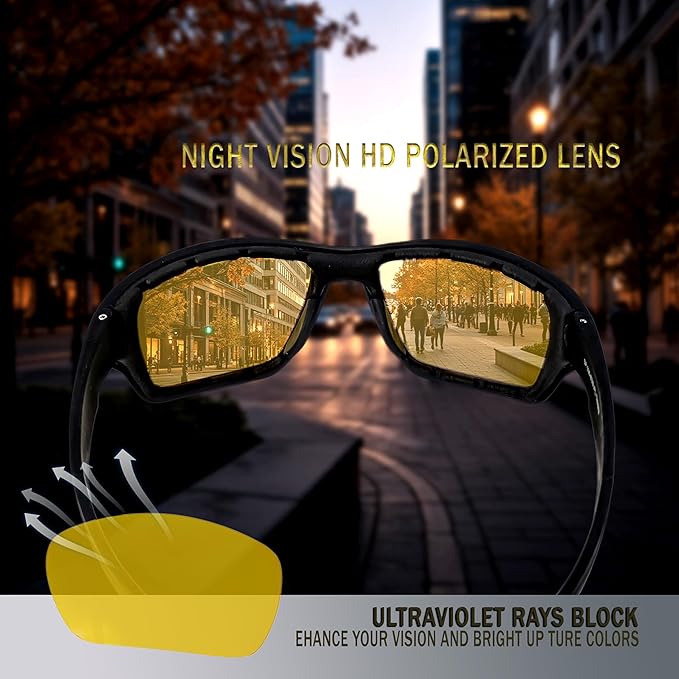 Polarized Riding Sunglasses Foam Padded Wraparound Fit Men Women Motorcycle Driving Running Cycling Fishing