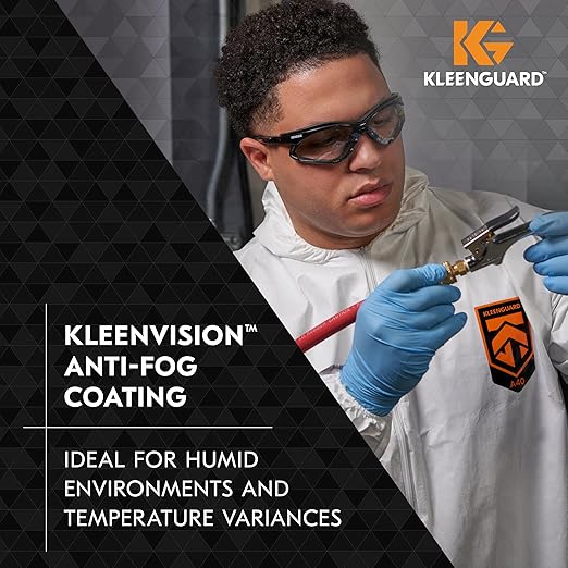KleenGuard™ V30 Nemesis™ Foam Safety Glasses (65335), Clear Lenses with KleenVision™ Anti-Fog coating, Black Frame, Unisex Eyewear for Men and Women (12 Pairs/Case)