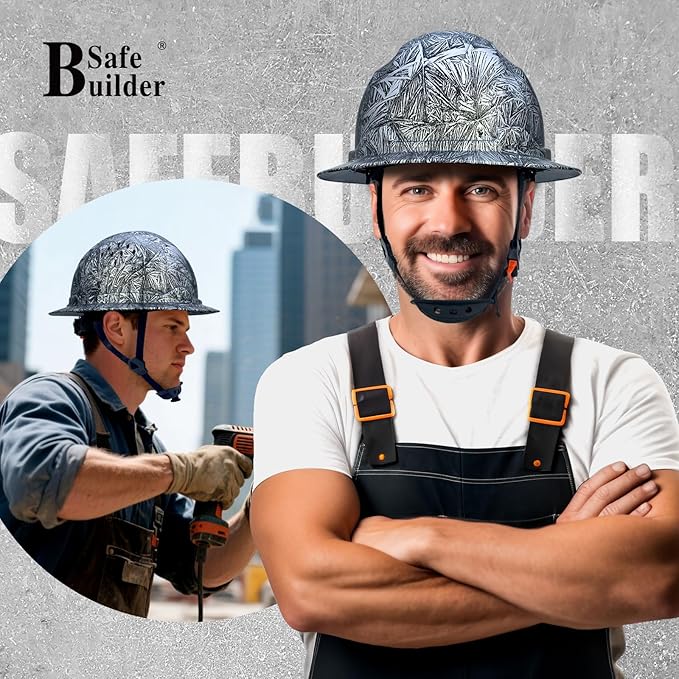 SBD-G1C Construction Full Brim Safety Helmet HDPE Hard Hat Vented Hardhats Sunshade Carbon Fiber Pattern Industrial Work Certified ANSI/ISEA Z89.1