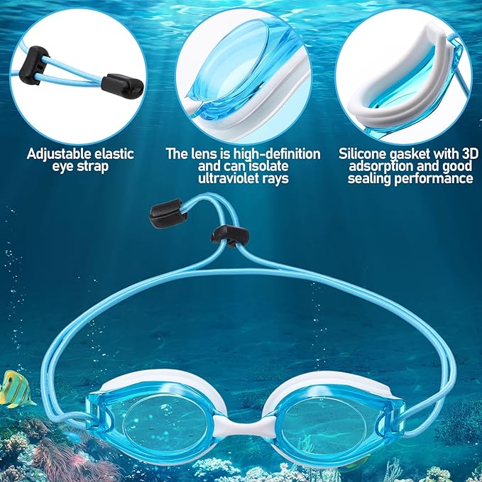 Konohan 8 Pack Kids Goggles Swim Goggles for Adult Kids Swimming Glasses Anti Fog Silicone No Leak Pool Glasses