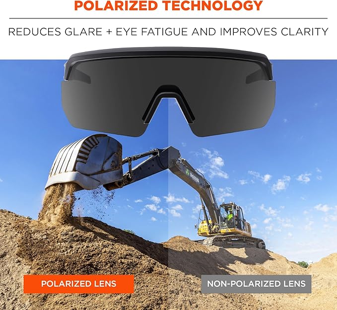 Ergodyne Skullerz AEGIR Polarized Safety Sunglasses with Fog Off+ Tinted Lens, Anti Fog Safety Glasses, Anti-Scratch Lenses