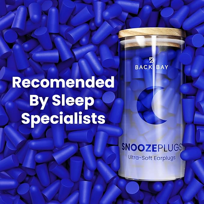 SnoozePlugs Ultra Soft Foam Earplugs for Sleeping, 60 Pairs Comfortable Foam Ear Plugs for Side Sleepers- 33db NRR Nightime Earplugs for Snore Blocking, Noise Canceling Sleep Noise Reduction