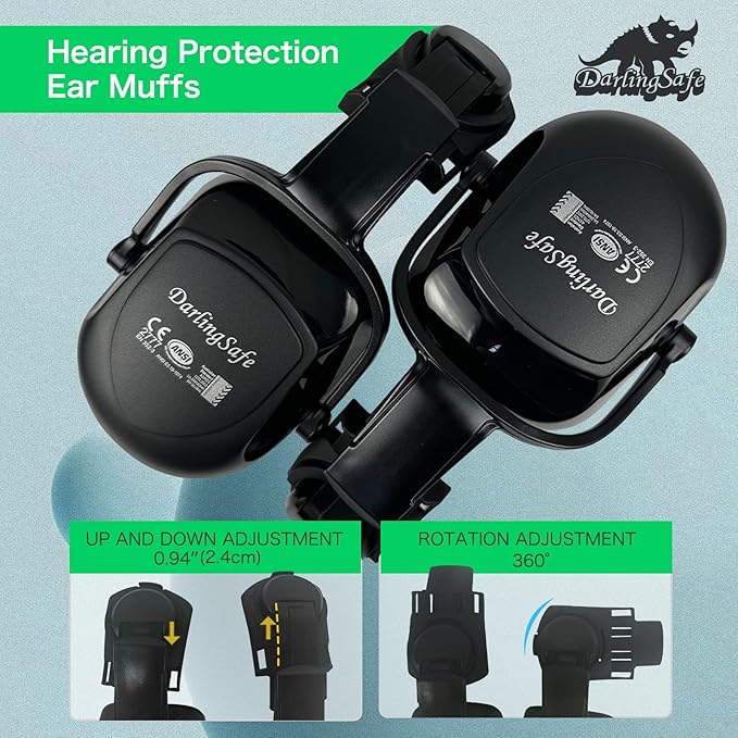DS-A8S Matte Black Hard Hats with Visor Ear Muffs Safety Helmet Outdoor Work Head Protection ANSI Z89.1 OSHA Approved Industrial Forestry