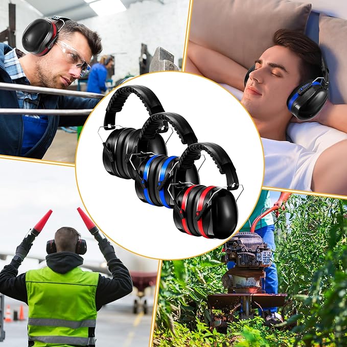 TrelaCo 3 Set 28db Shooting Ear Protection Safety Earmuffs Set for the Range, Shooting and Hunting