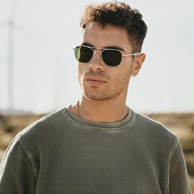 AO Americal Optical Original Pilot Glass Lenses Sunglasses | SkyMaster Glass Lenses | Polarized and Non-Polarized Available