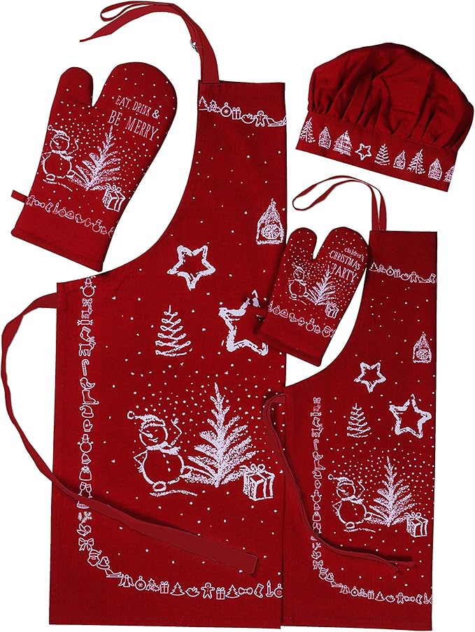 AMOUR INFINI Cotton Womens Apron for Kitchen Reusable and Washable Aprons with Pockets & Adjustable Strap Spring & Easter Apron (27.5 x 33 Inches)