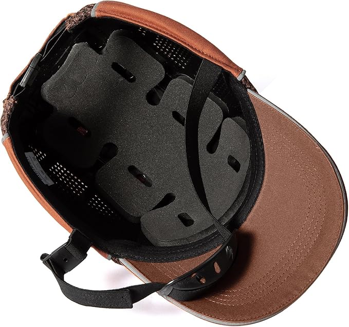 Lightweight Safety Bump Cap - Breathable Baseball Style Protective Hat with Reflective Stripes