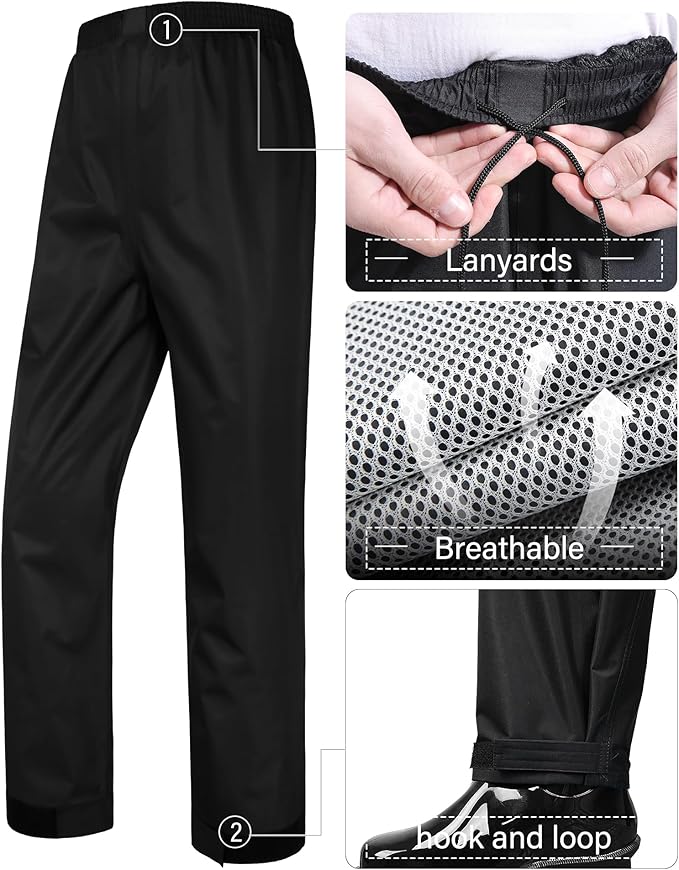 iCreek Rain Suit Waterproof Jacket and Trouser Suit Raincoat for Men and Women Outdoor All-Sport Breathable Anti-storm