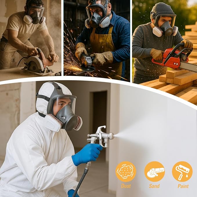 Full Face Gas Mask - Includes 6001 Activated Carbon Filter vs 2097 Filters (Complete Set)