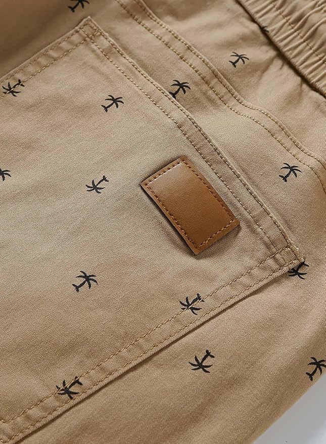 JMIERR Mens Casual Shorts - Cotton Drawstring Summer Beach Stretch Twill Chino Golf Shorts