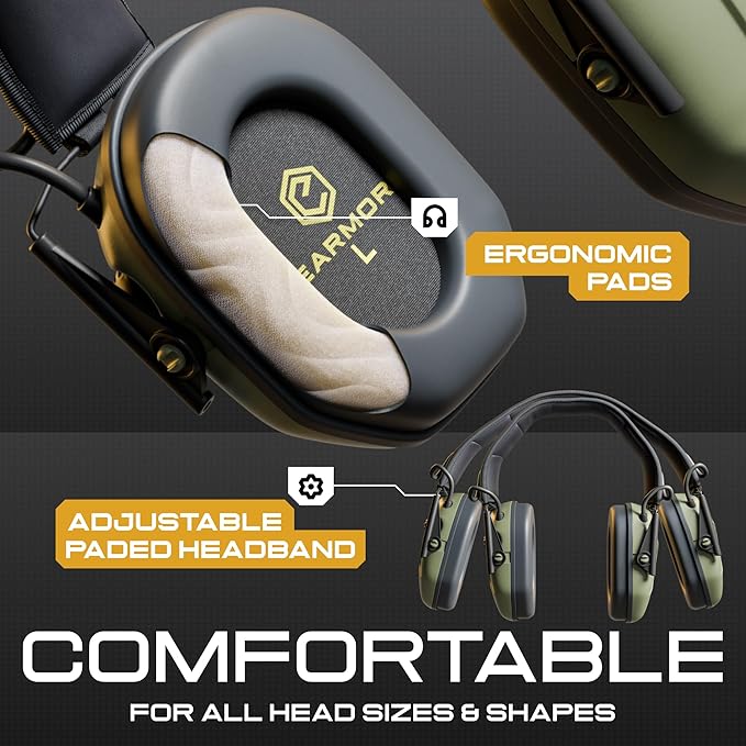 M300T & M300A Electronic Hearing Protection - Shooting Earmuffs Noise Reduction