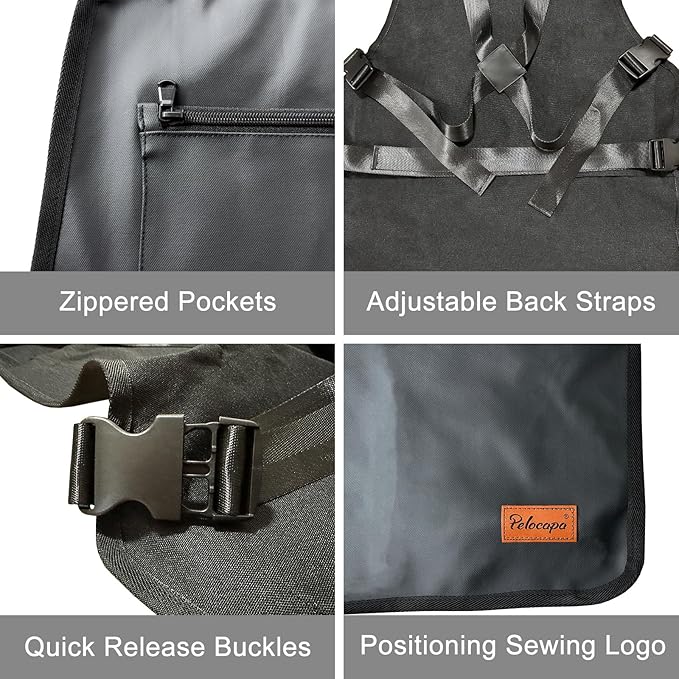 Barber Apron Hair Stylists Tools Apron Professional Waterproof Haircutting Apron with 3 Pockets, Barbershop Pattern