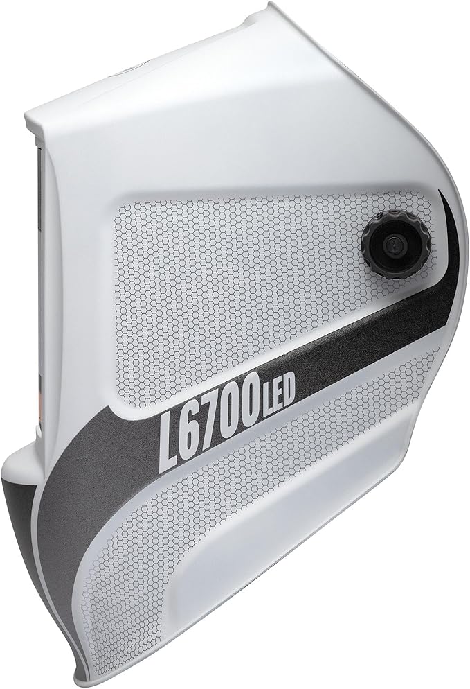 Eastwood L6700 Large View MIG TIG Auto Darkening Welding Helmet Matte White with LED Light