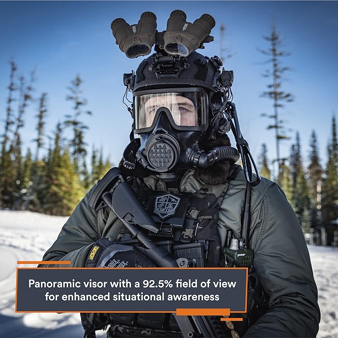 MIRA SAFETY CM-8M Full-Face CBRN Gas Mask W/Canteen - Reusable Survival Nuclear Chemical Respirator for Prepper Gear and Supplies - Best Particulate Protection for Disaster, Tactical, & General Use