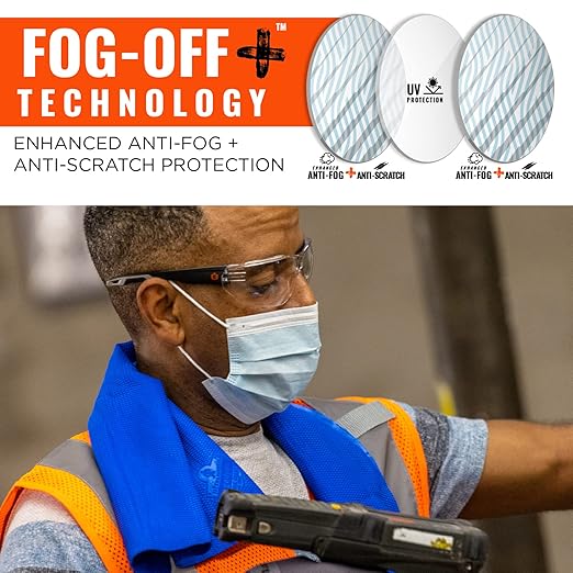 Ergodyne Skullerz VALI Anti Scratch Safety Glasses, Anti-Fog, ANSI z87.1