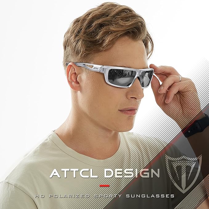 ATTCL Sports Polarized Sunglasses For Men Cycling Driving Fishing 100% UV Protection