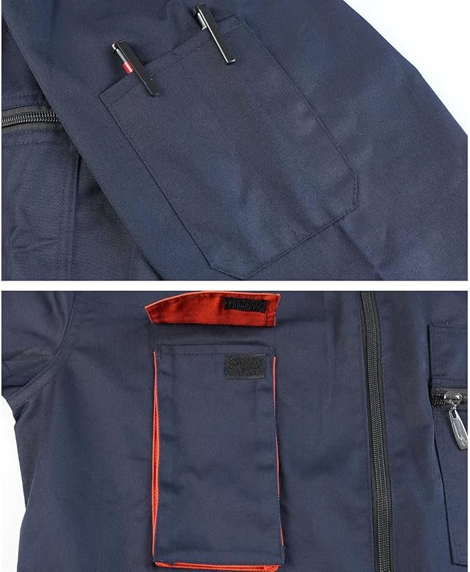 Men's Coveralls Mechanic Work Jumpsuit Multi Pockets Overalls Long Sleeve Workwear Coverall