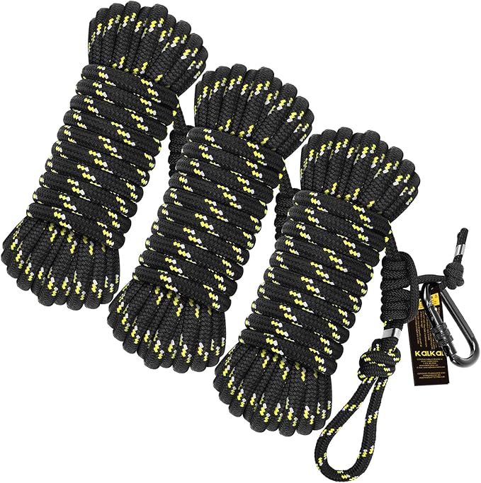 Kalkal Tree Stand Safety Rope, 30FT Reflective Lifeline Hunting Safety Harness Tree Strap For Tree-Stand Hunting