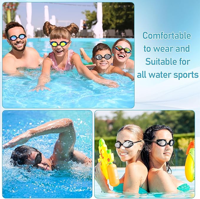 Konohan 8 Pack Kids Goggles Swim Goggles for Adult Kids Swimming Glasses Anti Fog Silicone No Leak Pool Glasses
